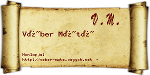 Véber Máté névjegykártya